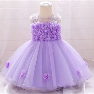 Lavender Floral Tulle Dress